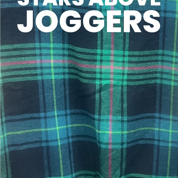 Stars Above Plaid Joggers - Green and Black - Picture 2 of 2